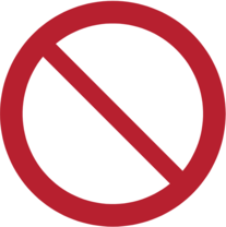 Symbole du panneau d'interdiction générale
