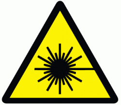 Símbolo de advertencia; rayo láser